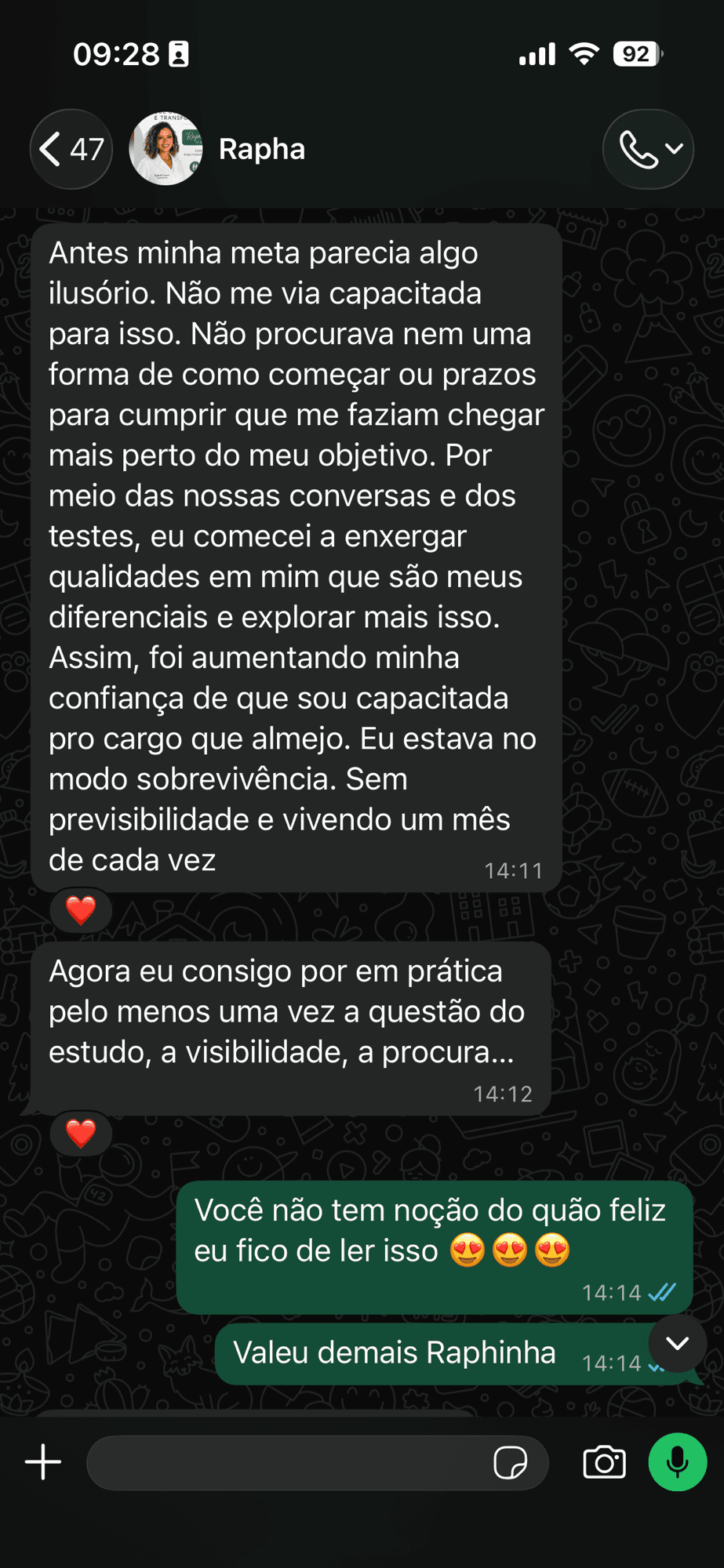 Depoimento da Rapha